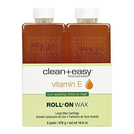 Clean & Easy Vit E Roll-On Wax 6-pack Large Vitamin E, Net Wt. 16.8 oz