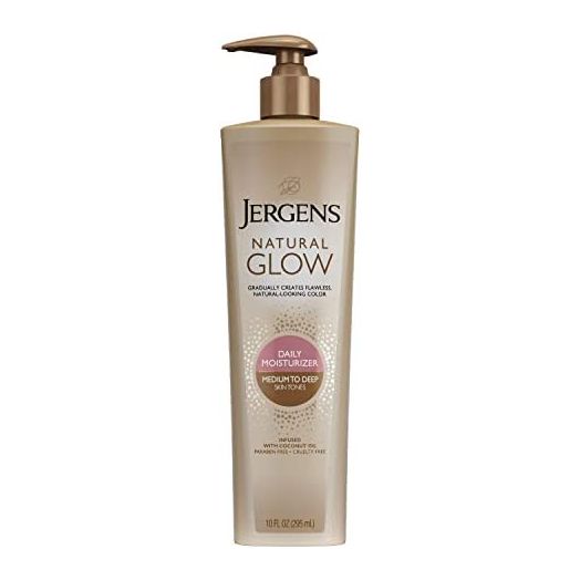 Jergens Natural Glow 3-Day Self Tanner Lotion, Sunless Tanning Daily Moisturizer, for Medium to Deep Skin Tone, for Streak-free and Natural-Looking Color, 10 Fl Oz (Pack of 1)