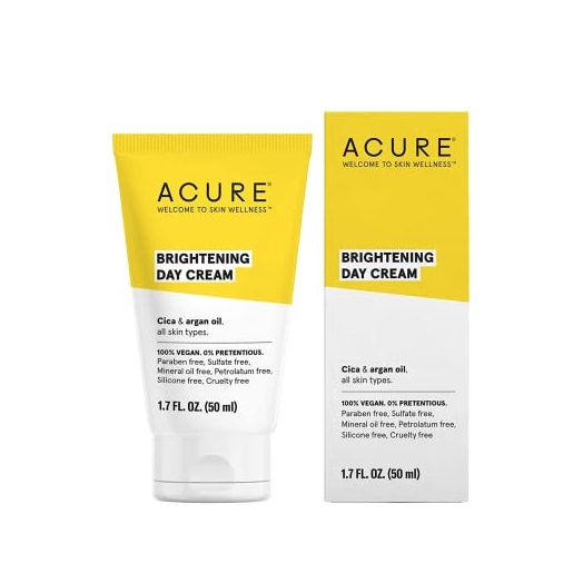 ACURE Brightening Day Cream | 100% Vegan | For A Brighter Appearance | Cica & Argan Oil - Moisturizes, Fights Dullness & Improves Skin's Appearance | All Skin Types | 1.7 Fl Oz