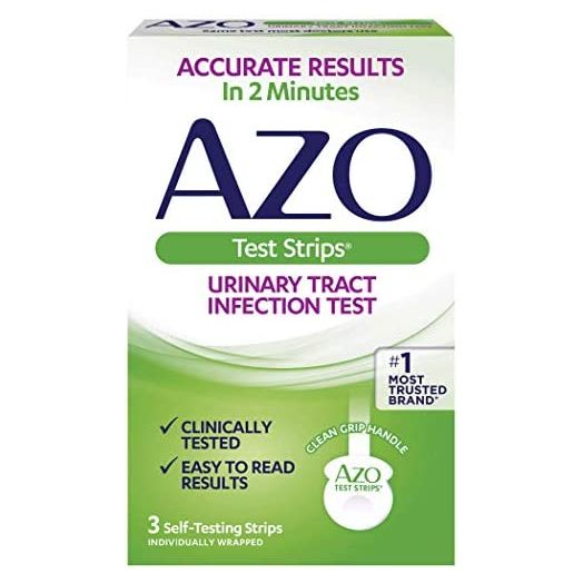 AZO Urinary Tract Infection (UTI) Test Strips, Accurate Results in 2 Minutes, Clinically Tested, Easy to Read Results, Clean Grip Handle, #1 Most Trusted Brand, 3 Count
