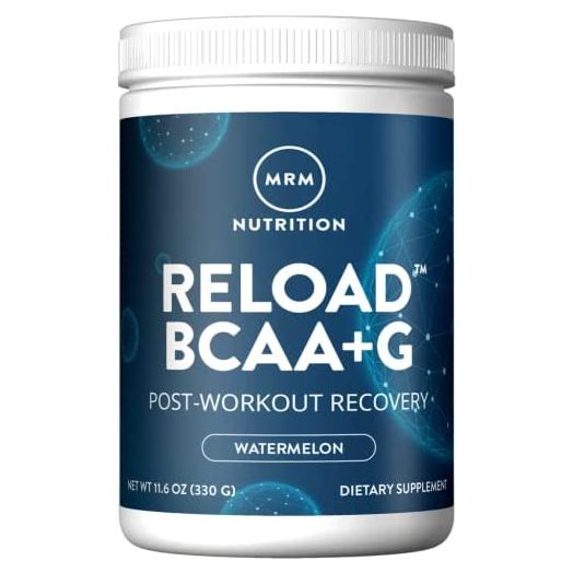MRM Nutrition Reload BCAA+G Post-Workout Recovery| Watermelon Flavored| 9.6g Amino Acids| with CarnoSyn®| Muscle Recovery| Keto Friendly| 26 Servings