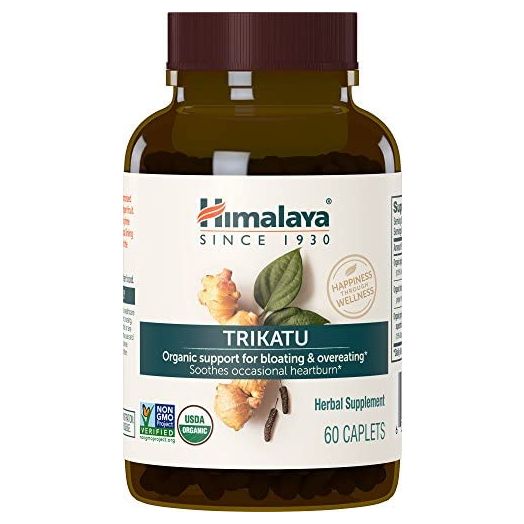 Himalaya Organic Trikatu, Digestion Supplement for Heartburn, Gas and Bloating Relief, 690 mg, 60 Caplets, 2 Month Supply