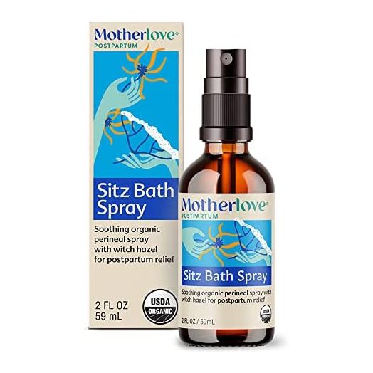 Motherlove Sitz Bath Spray (2 oz) Sitz Bath for Postpartum Recovery—Herbal Perineal Spray w/ Witch Hazel—USDA Organic, Vegan, & Cruelty Free