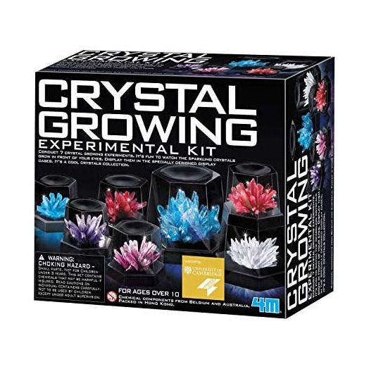 4M 7 Crystal Growing Science Experimental Kit with Display Cases - Easy DIY STEM Toy Lab Experiment Specimens, Educational Gift for Kids, Teens, Boys & Girls