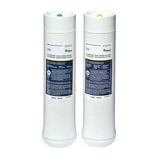Whirlpool WHEEDF Dual Stage Replacement Pre/Post Water Filters | Fits WHADUS5 & WHED20 Filtration Systems | 1 Set, Pack of 2, Grey , Gray