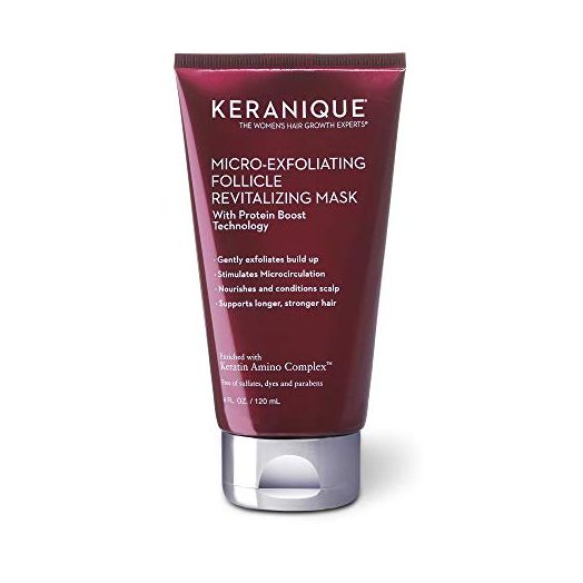 Keranique Micro-Exfoliating Follicle Revitalizing Mask, Keratin Amino Complex, Sulfate, Dyes and Parabens Free, Exfoliates, Nourish and Condition the Scalp, Supports Longer, Stronger Hair, 4 Fl Oz