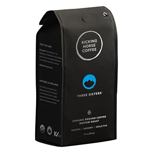 Three Sisters, Kicking Horse Coffee, Medium Roast, Ground, 10 oz - Certified Organic, Fairtrade, Kosher Coffee