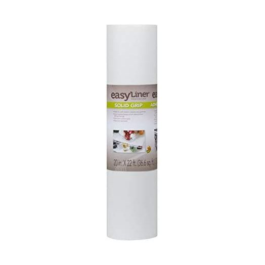 Duck - 281875 Non-Adhesive Shelf Liner Solid Grip EasyLiner, 20-inch x 22 Feet, White