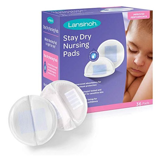 Lansinoh Stay Dry Disposable Nursing Pads for Breastfeeding, 36 count White