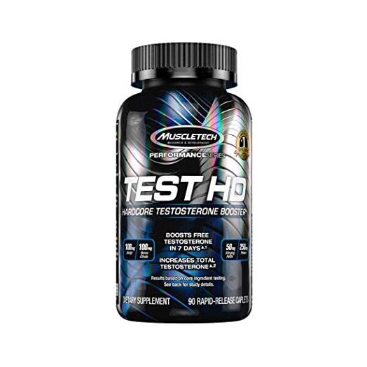 Testosterone Booster for Men | MuscleTech Test HD | Tribulus Terrestris for Men | Max-Strength ATP & Test Booster for Men, Boost Free Testosterone Levels, 90 Pills