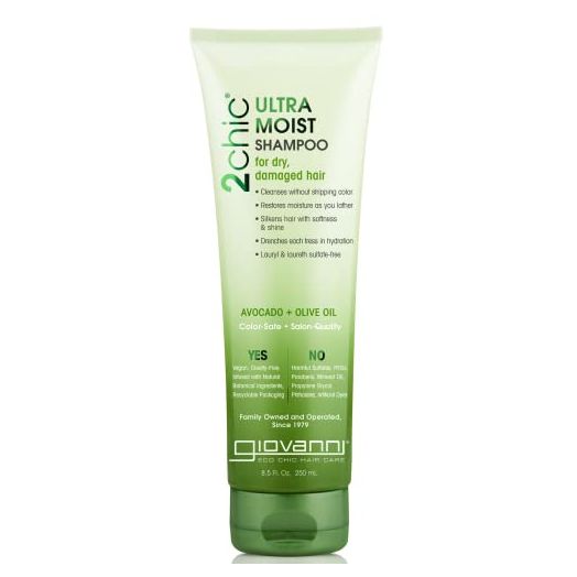 GIOVANNI 2chic Ultra-Moist Shampoo, 8.5 oz. - Avocado & Olive Oil, Creamy Hydration Formula, Enriched with Aloe Vera, Shea Butter, Botanical Extracts, No Parabens, Color Safe