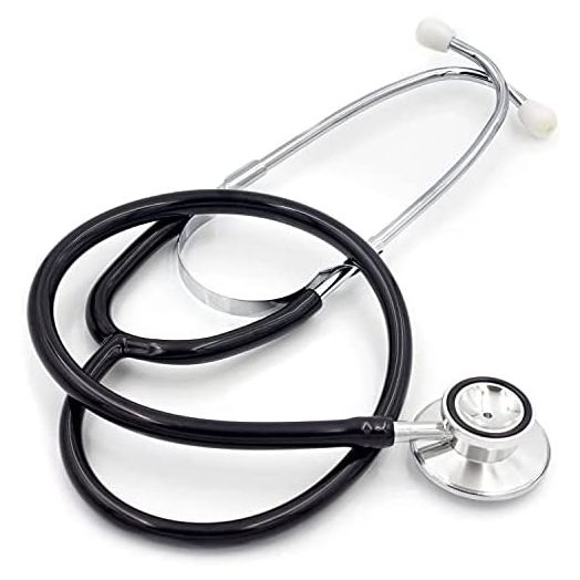 MABIS Stethoscope, Adult Dual Head to Listen to Sounds from Large Organs or Specific Areas of The Body with Large Diaphragm for High or Low Frequencies, 22 Inch Y Tubing, Black