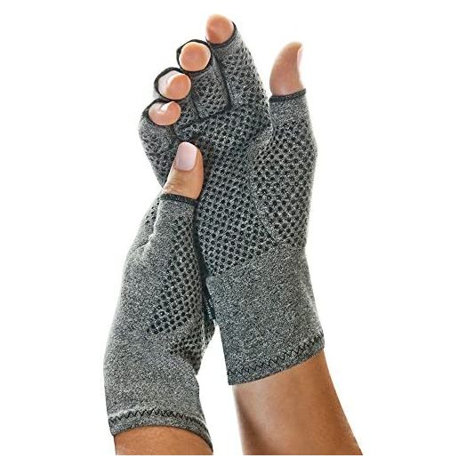 IMAK Compression Active Gloves, Medium – Arthritis, Fibromyalgia, Neuropathy, Joint Pain, & Rheumatoid Support – Fingerless Compression Gloves - All Day Support