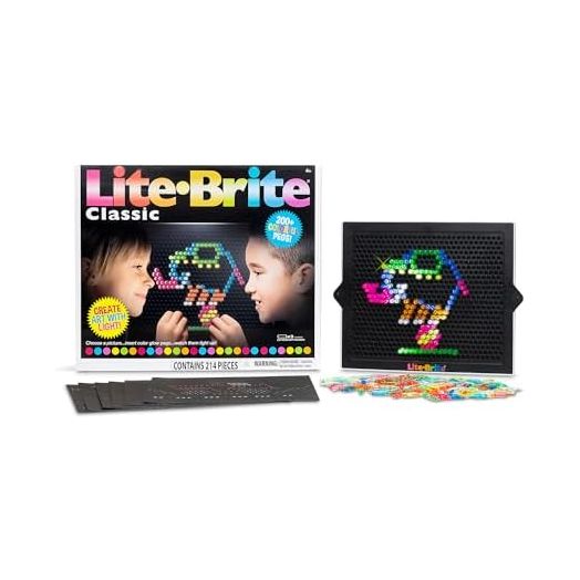 Lite-Brite Classic, Favorite Retro Toy - Create Art with Light, STEM, Educational Learning, Holiday, Birthday, Gift, Boys, Kid, Toddler, Girls Age 4+