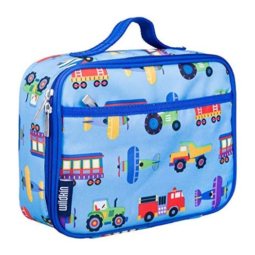 Wildkin Kids Insulated Lunch Box Bag for Boys and Girls, Perfect Size for Packing Hot or Cold Snacks for School and Travel, Mom's Choice Award Winner (Trains, Planes & Trucks)