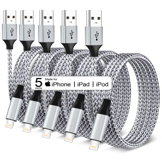 iPhone Charger Fast Cherging Cable,Fast iPhone Charger Cable [Apple MFi Certified] 5Pack 3/3/6/6/10FT Nylon Braided Apple iPhone USB to Lightning Cable for iPhone 14 Pro/13/12/11/XR/X/8/7/6/SE,AirPod
