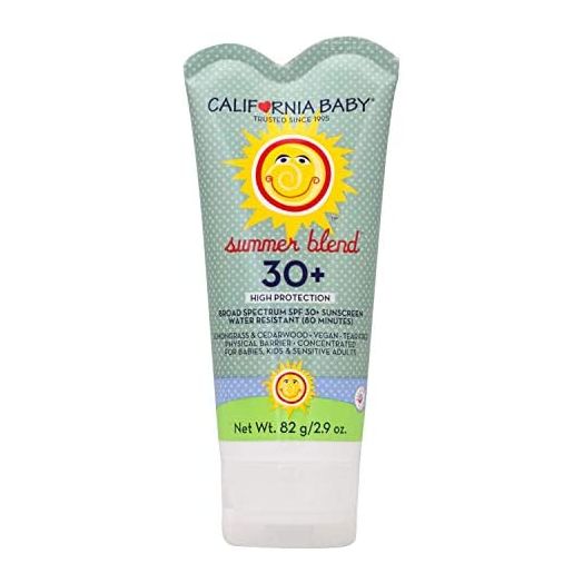 California Baby Summer Blend Broad Spectrum SPF 30+ Sunscreen Lotion - For Babies, Kids & Adults, Free of Added Fragrances, Common Allergens, and Irritants, Fragrance Free, Water Resistant, 2.9oz