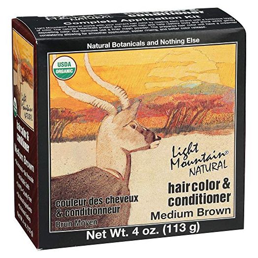 Light Mountain Natural Hair Color & Conditioner, Medium Brown, 4 oz (113 g) (Pack of 3)