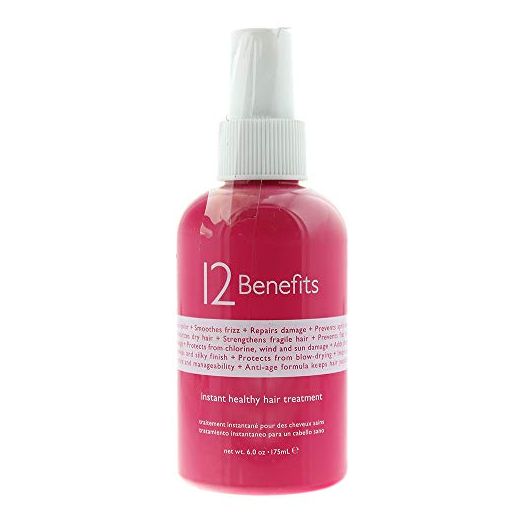 12 Benefits Instant Healthy Hair Treatment, Leave-In Conditioning, Smoothes Frizz, Strengthens & Repairs, Heat Protection Spray, 6 Fl Oz