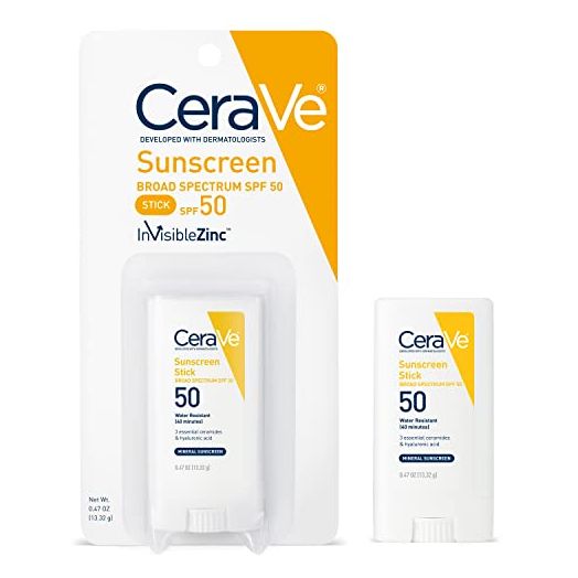 CeraVe Mineral Sunscreen Stick for Kids & Adults | 100% Mineral Sunscreen, Zinc Oxide & Titanium Dioxide with Hyaluronic Acid and Ceramides | Broad Spectrum SPF 50 | Fragrance Free | 0.47 Ounce