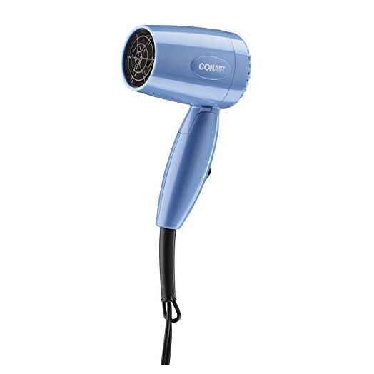 Conair 1600 Watt Compact Hair Dryer with Folding Handle, Dual Voltage Travel Dryer