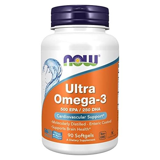 NOW Supplements, Ultra Omega-3 Molecularly Distilled and Enteric Coated, 90 Softgels