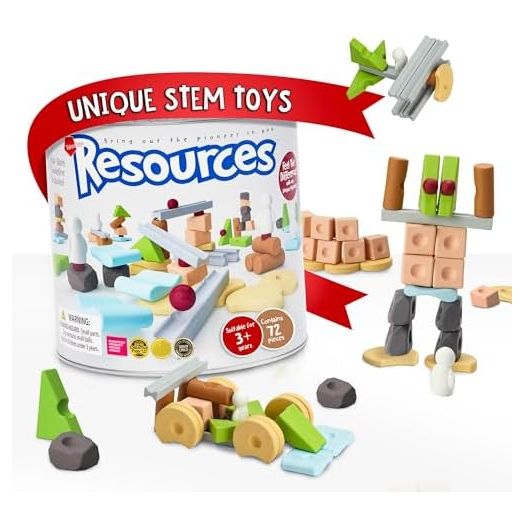 Creative Unique Building Stem Toys for Kids Ages 4 5 6 7+ Educational Blocks Resources for Learning, Open-Ended Montessori Toys for Girls Boys Fine Motor Skills, Reggio Emilia Toys 72 Pcs