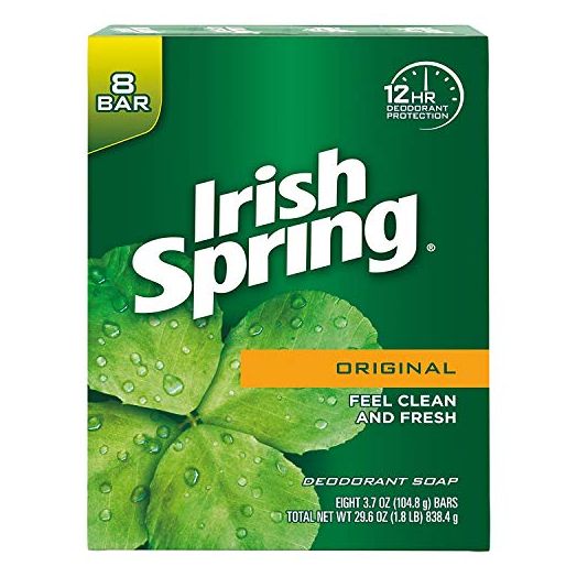 Irish Spring Original Deodrant Soap Unisex Soap, 3.75 Oz Bars, 8-Count