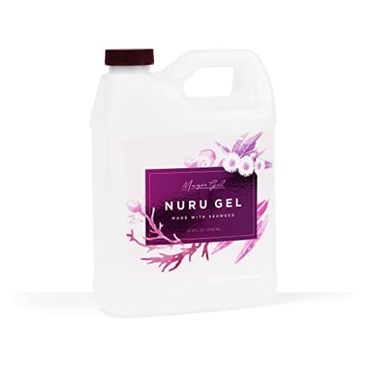 Magic Gel Nuru Massage Therapy Gel | Naturally Stain, Flavor and Fragrance Free | Ideal for Massage, Sore Muscles, Dry Skin | 33.8 Oz