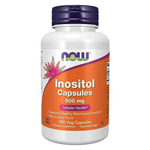 NOW Supplements, Inositol 500 mg, Healthy Membrane Function*, Cellular Health*, 100 Veg Capsules