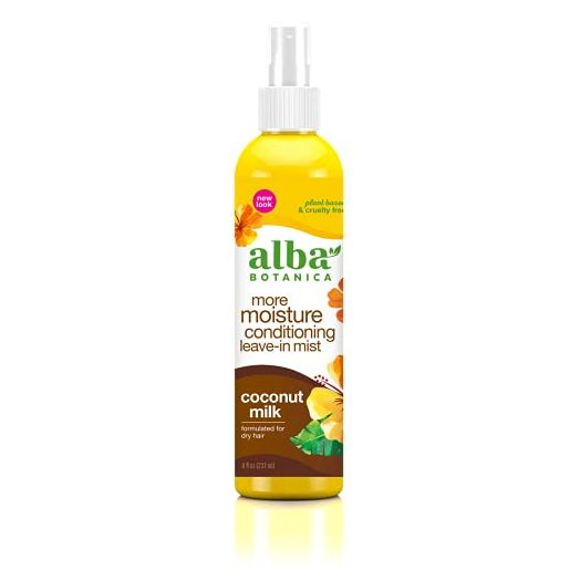 Alba Botanica Mega Moisture Conditioning Leave-In Mist, Coconut Milk, 8 Oz (Packaging May Vary)