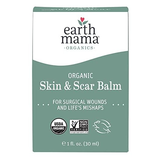 Earth Mama Organic Skin & Scar Balm | Comforts & Reduces Appearance of Scars for Surgical Wounds + Pregnancy Stretch Marks, 1 Fl Oz