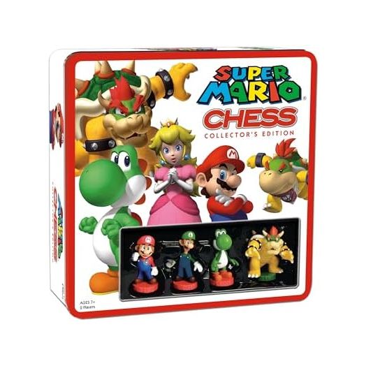 Super Mario Chess Set | 32 Custom Sculpt Chess Pieces Including Iconic Characters - Mario, Luigi, Peach, Toad, Bowser | Super Mario Themed Chess Game