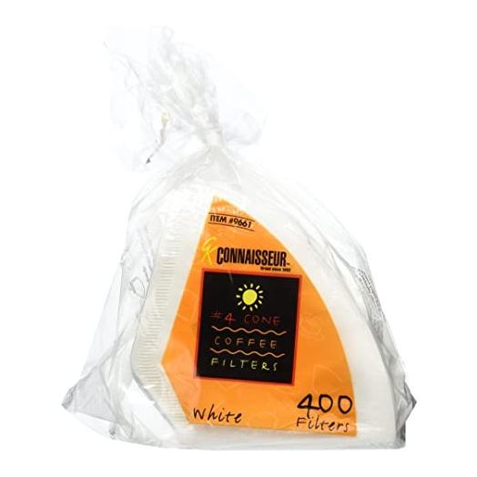 Rockline Industries #4 Cone Coffee Filters - Oxygen Cleansed- 400 Count, White, CECOMINOD065352