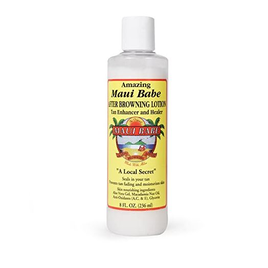 Maui Babe After Browning Lotion, Tan Enhancer & Healer - After Sun Tan Extender Body Lotion To Prevent Tan Fading- Natural Moisturizing & Healing After Sun Care Cream- Made In USA, 8 Ounces