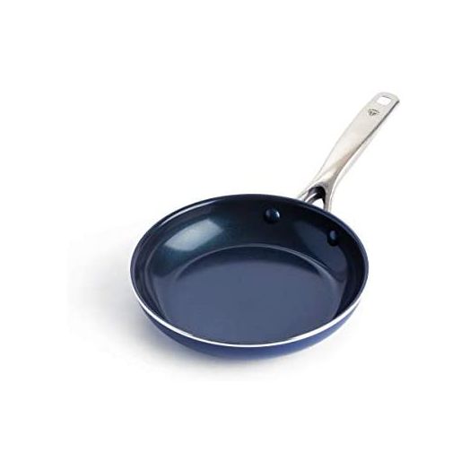 Blue Diamond Cookware Diamond Infused Ceramic Nonstick 8" Frying Pan Skillet, PFAS-Free, Dishwasher Safe, Oven Safe, Blue