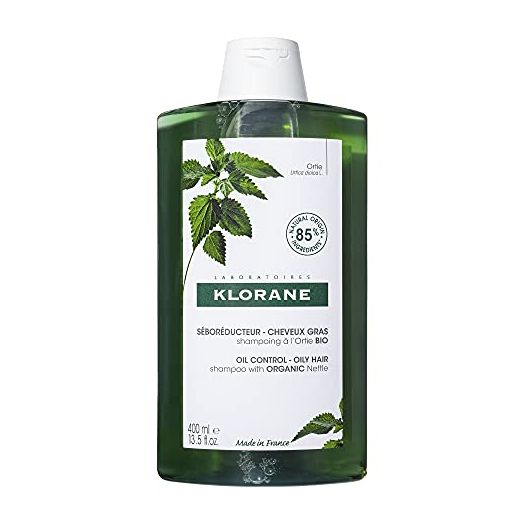 Klorane Shampoo with Nettle for Oily Hair and Scalp, Regulates Oil Production, Paraben, Silicone, SLS Free, 13.53 Fl Oz (Pack of 1)
