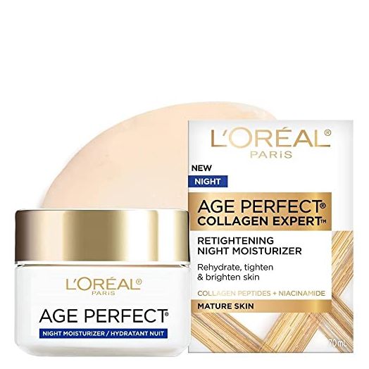 L'Oreal Paris Skin Care Age Perfect Night Cream, Anti-Aging Face Moisturizer With Soy Seed Proteins, 2.5 Oz
