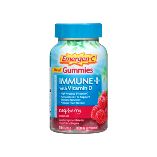 Emergen-C Immune + Gummies Raspberry 45 ct