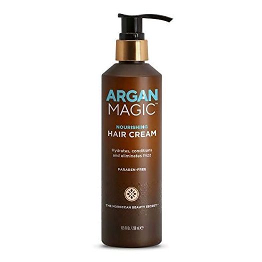 Argan Magic Nourishing Hair Cream - Hydrates, Conditions, and Eliminates Frizz for All Hair Types | Seals in Shine | Made in USA, Paraben Free, Cruelty Free (8.5 oz)