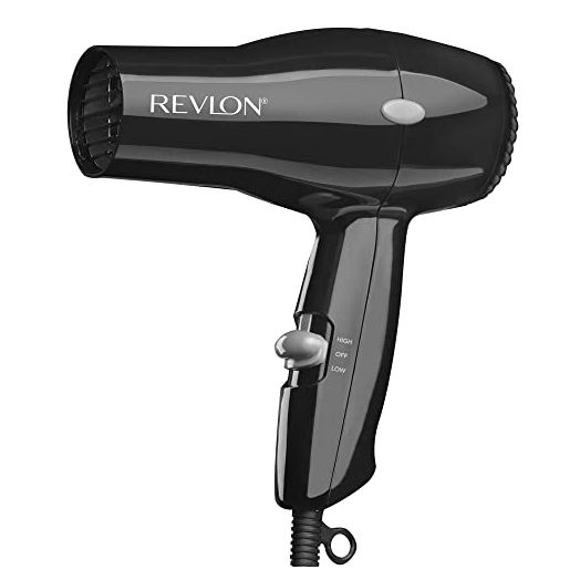 Revlon Compact Hair Dryer | 1875W Lightweight Design, Perfect for Travel, (Black)