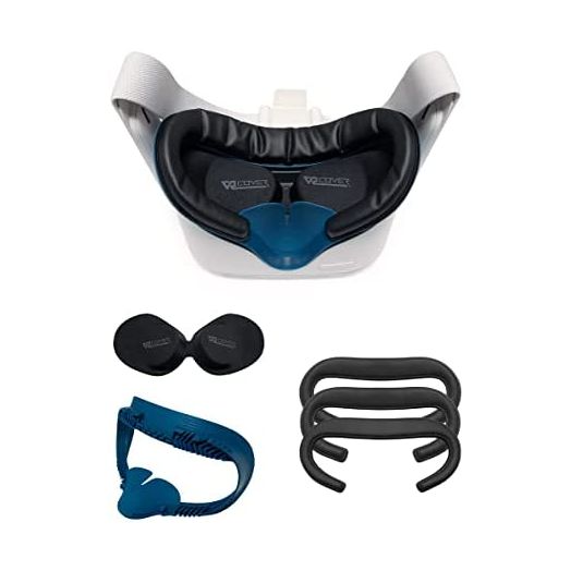 VR Cover Fitness Facial Interface and Foam Comfort Set for Oculus / Meta Quest 2 (Dark Blue & Black + Comfort Foam)