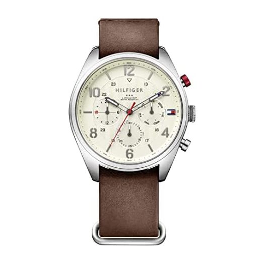 Tommy Hilfiger Men's 1791188 Casual Sport Stainless Steel Watch with Brown Band