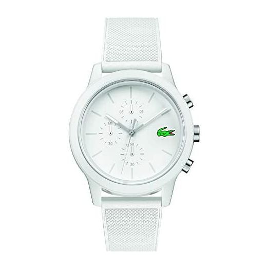 Lacoste Men's TR90 Quartz Watch with Rubber Strap, White, 21 (Model: 2010974)