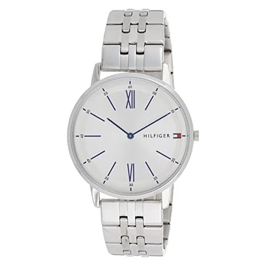 Tommy Hilfiger Men's Quartz Watch with Stainless Steel Strap, Silver, 20 (Model: 1791511)
