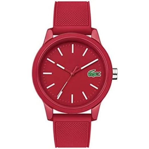 Lacoste Men's L.12.12.Quartz TR90 and Rubber Strap Casual Watch, Color: Red (Model: 2010988)