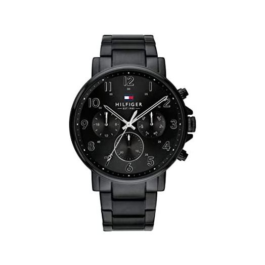Tommy Hilfiger Men's Quartz Stainless Steel and Bracelet Dressy Watch, Color: Black (Model: 1710383)