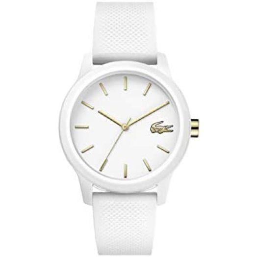 Lacoste TR90 Quartz Watch with Rubber Strap, White, 18 (Model: 2001063)