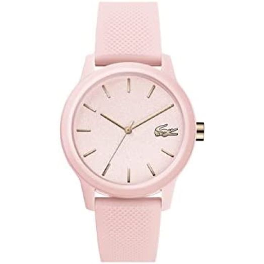 Lacoste TR90 Quartz Watch with Rubber Strap, Pink, 17 (Model: 2001065)