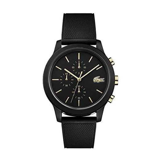 Lacoste Men's TR90 Quartz Watch with Rubber Strap, Black, 21 (Model: 2011012)